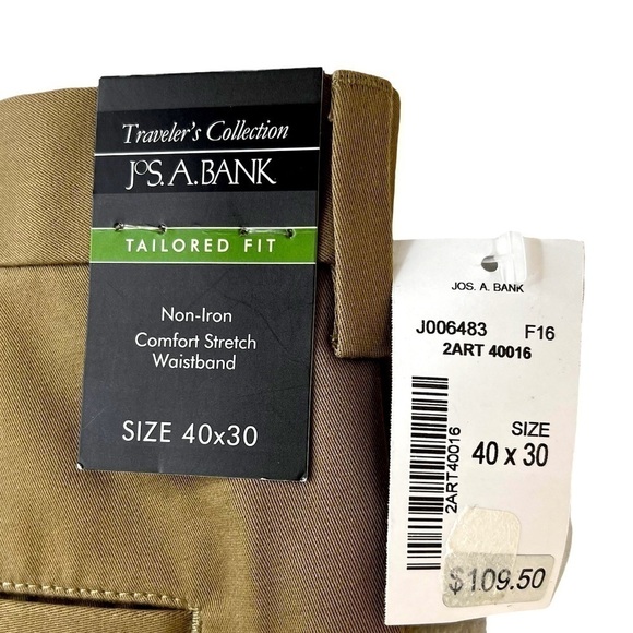 Jos. A. Bank Traveler’s Collection Tailored Fit Non-Iron Khaki Pants - Picture 10 of 14